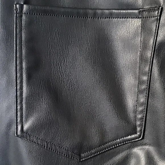 7 For All Mankind Faux Leather Straight Leg Pants, Size 31, Color Black - Picture 8 of 12